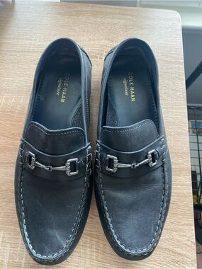 Cole Haan Men's Black Leather Bit Loafers